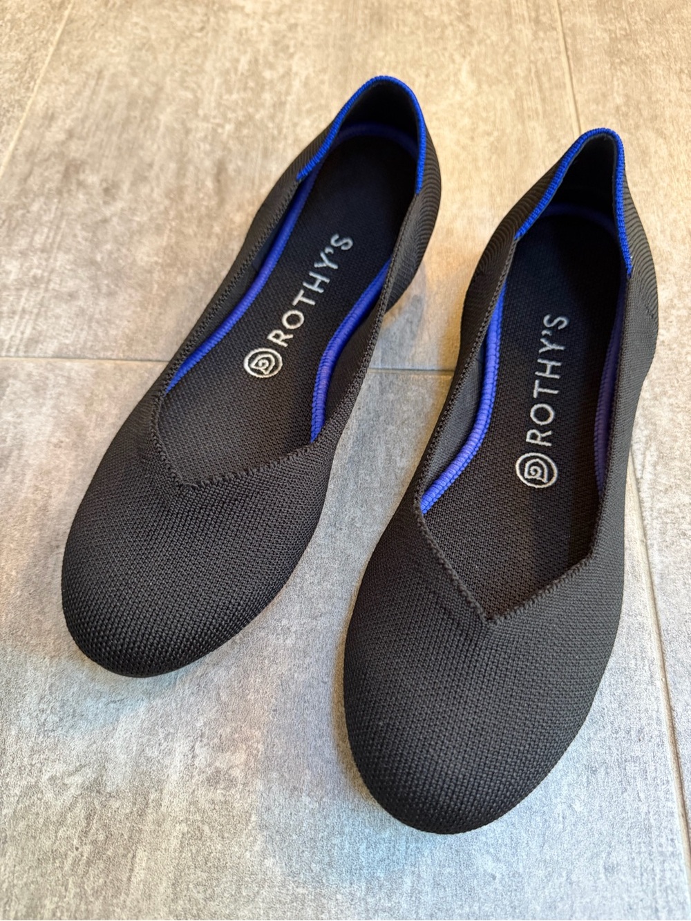 Rothy's Black Knit round toe flats